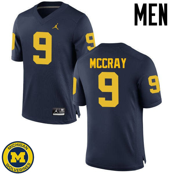 Mens Michigan Wolverines #9 Mike McCray Navy Stitched Football Jersey